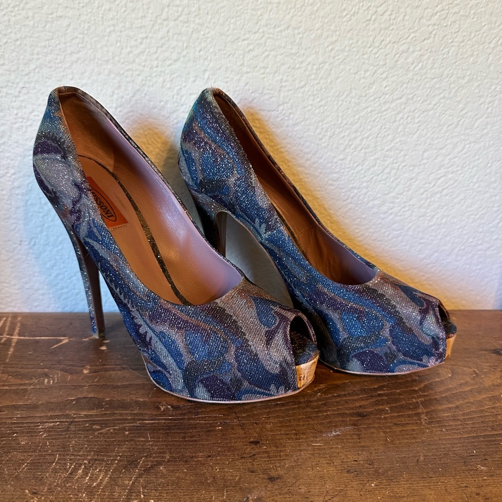 Missoni Tessuto Peep Toe Heel